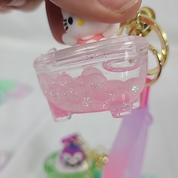 SANRIO 5 Keyring Glitter Bubble Bath Kuromi Hello Kitty My Melody Cinnamoroll - Picture 3 of 10